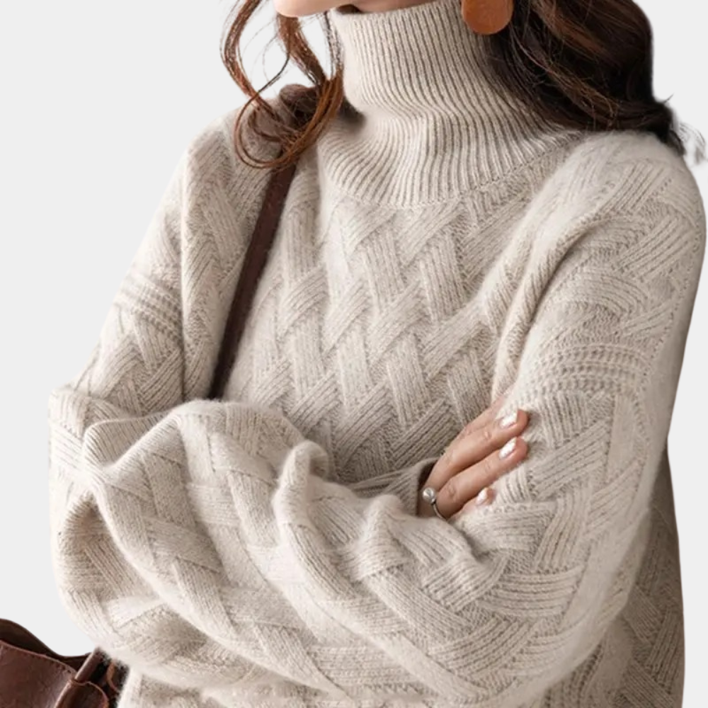 Maglione Dolcevita | Maglia a Trecce | Morbido e Caldo