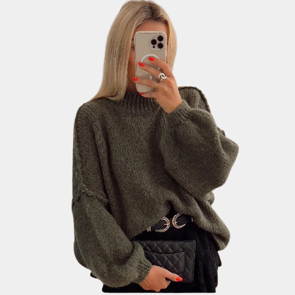 Maglione a Maniche a Sbuffo | Misto Lana | Morbido e Chic