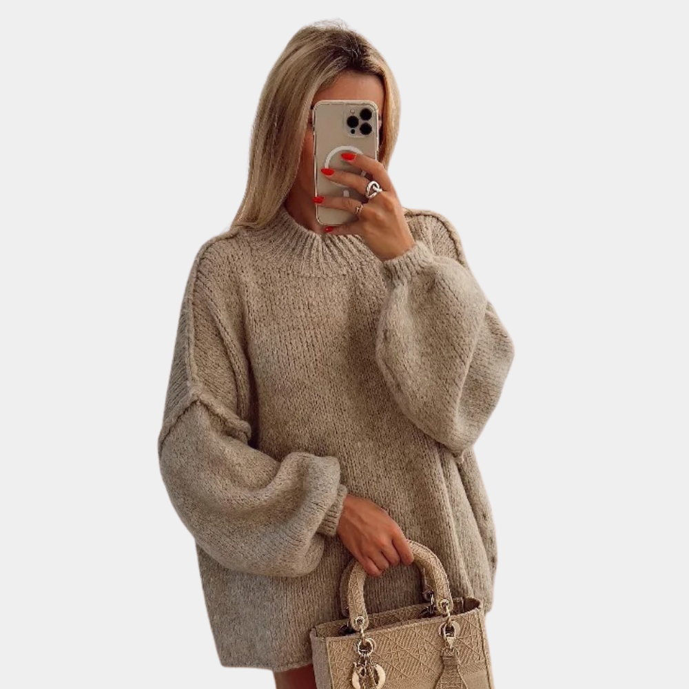 Maglione a Maniche a Sbuffo | Misto Lana | Morbido e Chic