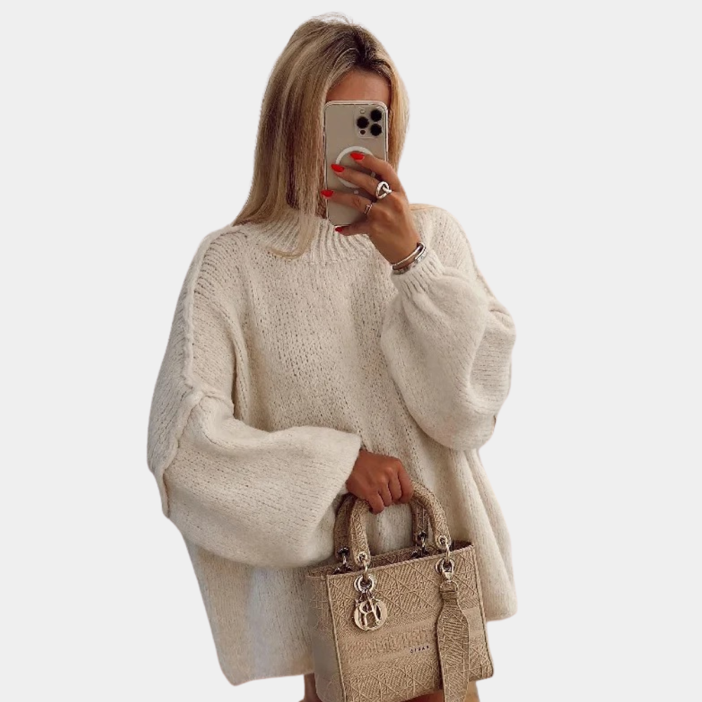 Maglione a Maniche a Sbuffo | Misto Lana | Morbido e Chic