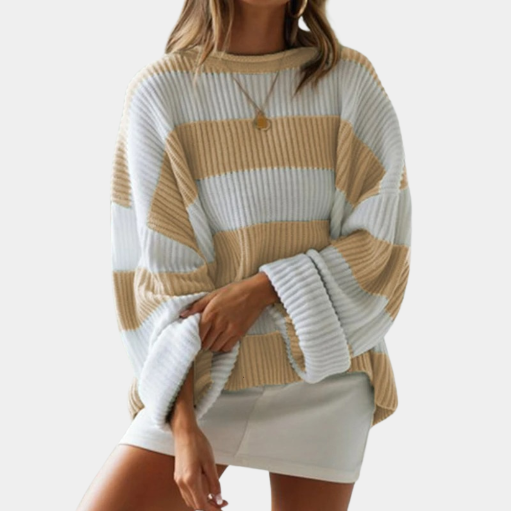 Maglione Oversize Donna | Righe alla Moda | Morbido e Comodo