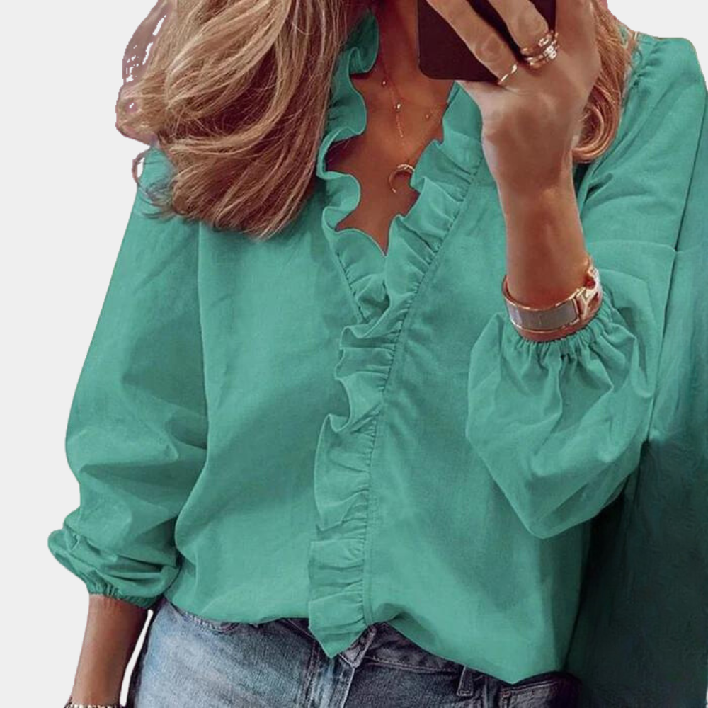 Blusa con Volant | Cotone Morbido | Eleganza Casual