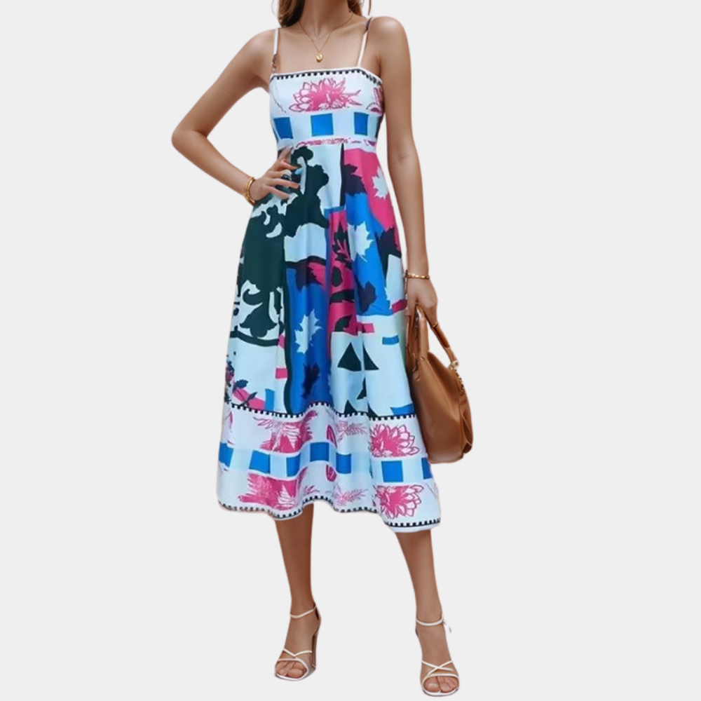Abito Midi Senza Spalline | Fantasia | Fresco e Glamour