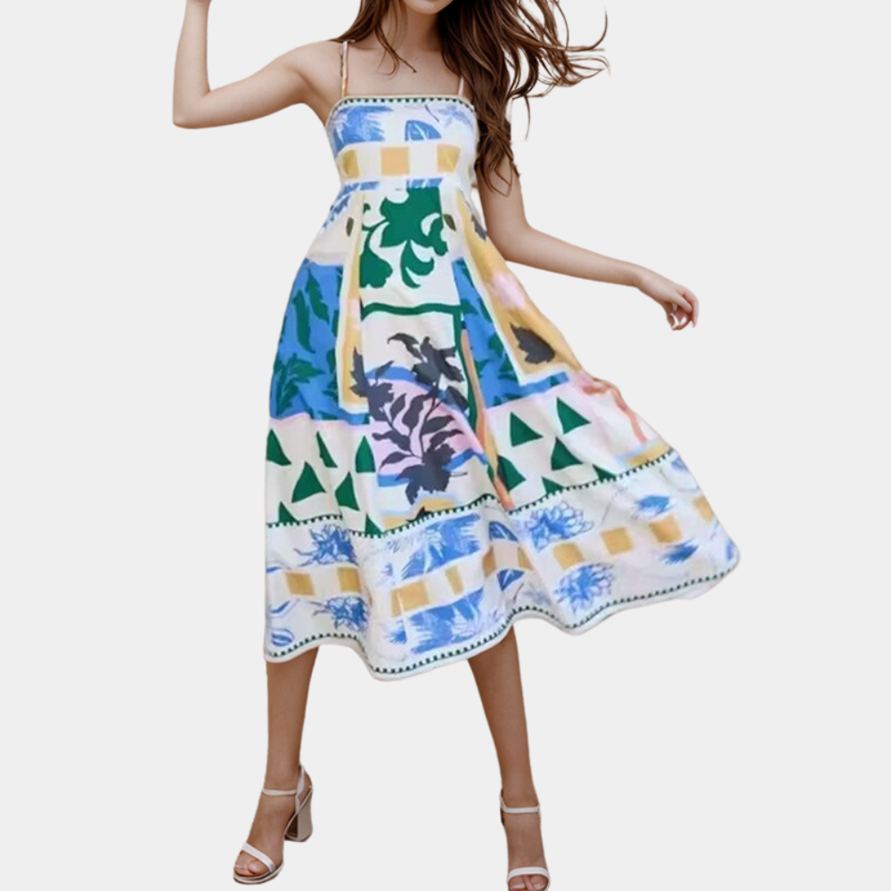 Abito Midi Senza Spalline | Fantasia | Fresco e Glamour