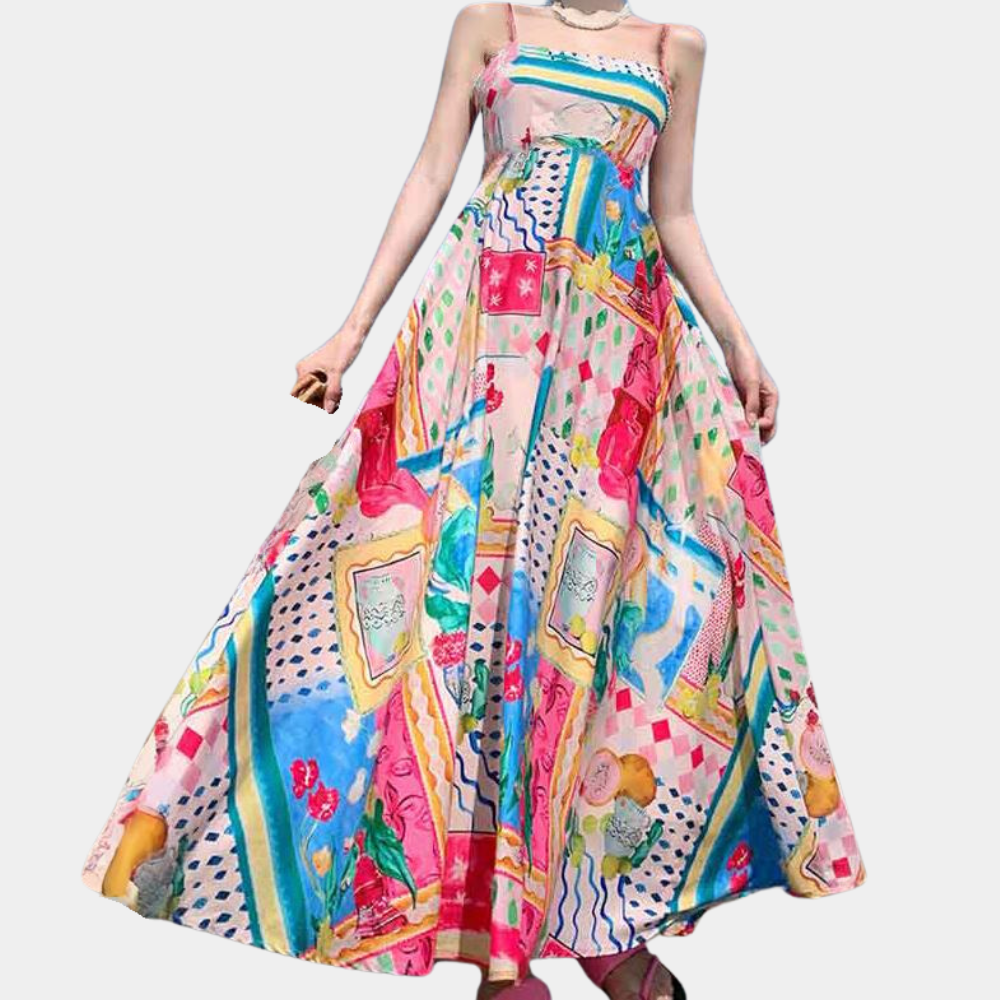 Abito Midi Senza Spalline | Fantasia | Fresco e Glamour