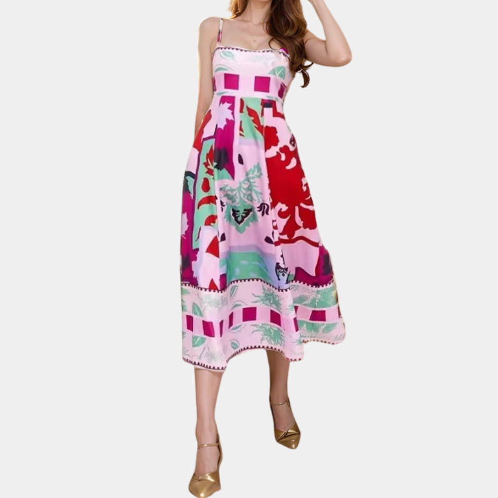 Abito Midi Senza Spalline | Fantasia | Fresco e Glamour
