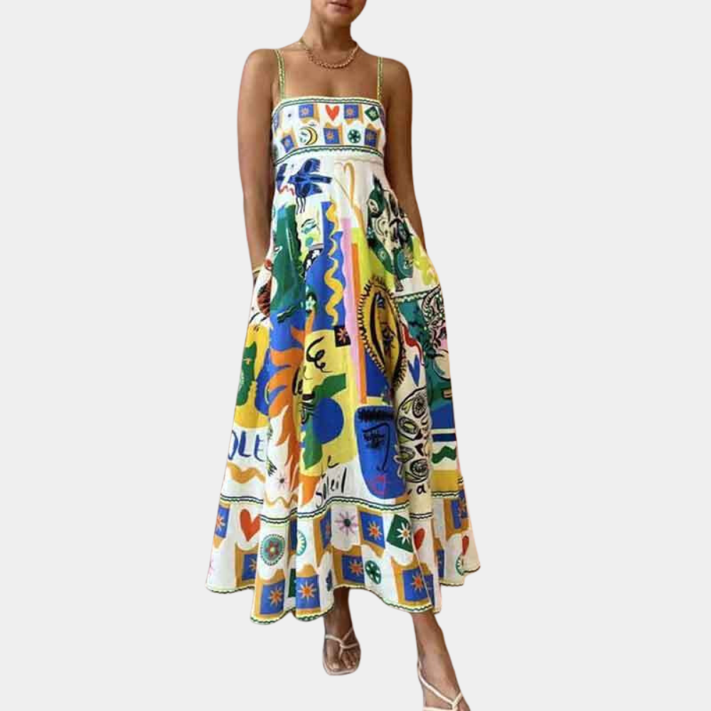 Abito Midi Senza Spalline | Fantasia | Fresco e Glamour