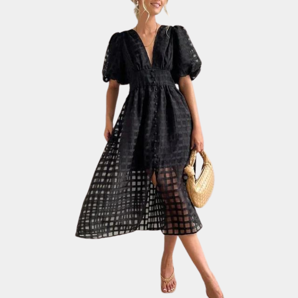 Abito Midi in Pizzo Sangallo | Elegante | Fresco e Raffinato