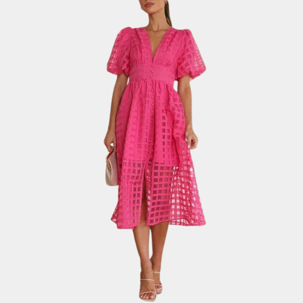 Abito Midi in Pizzo Sangallo | Elegante | Fresco e Raffinato