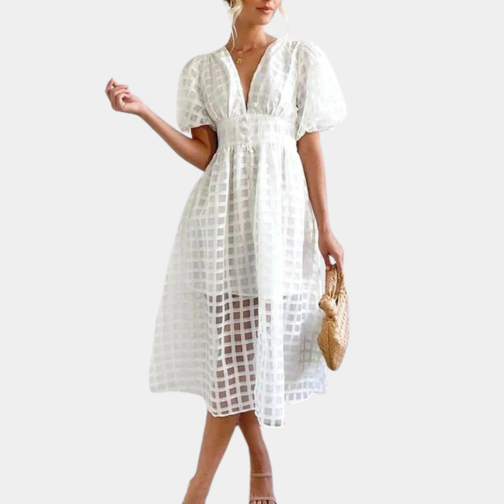 Abito Midi in Pizzo Sangallo | Elegante | Fresco e Raffinato