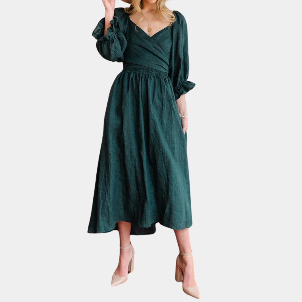 Abito Lungo con Maniche a Sbuffo | Romantico | Stile Elegante e Boho