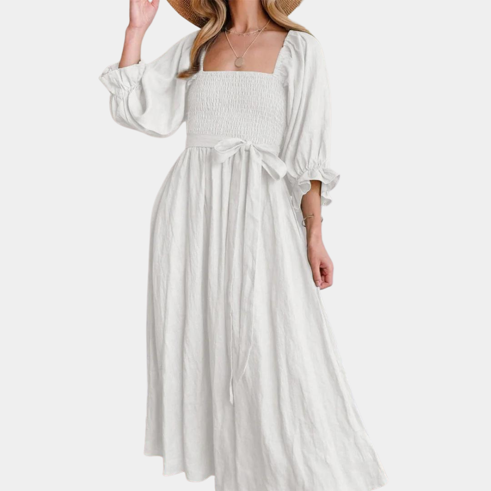 Abito Lungo con Maniche a Sbuffo | Romantico | Stile Elegante e Boho