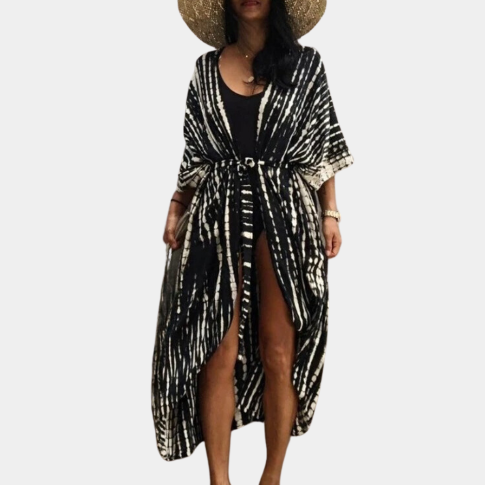 Kimono Lungo con Cintura | Stile Etnico | Boho-Chic e Versatile