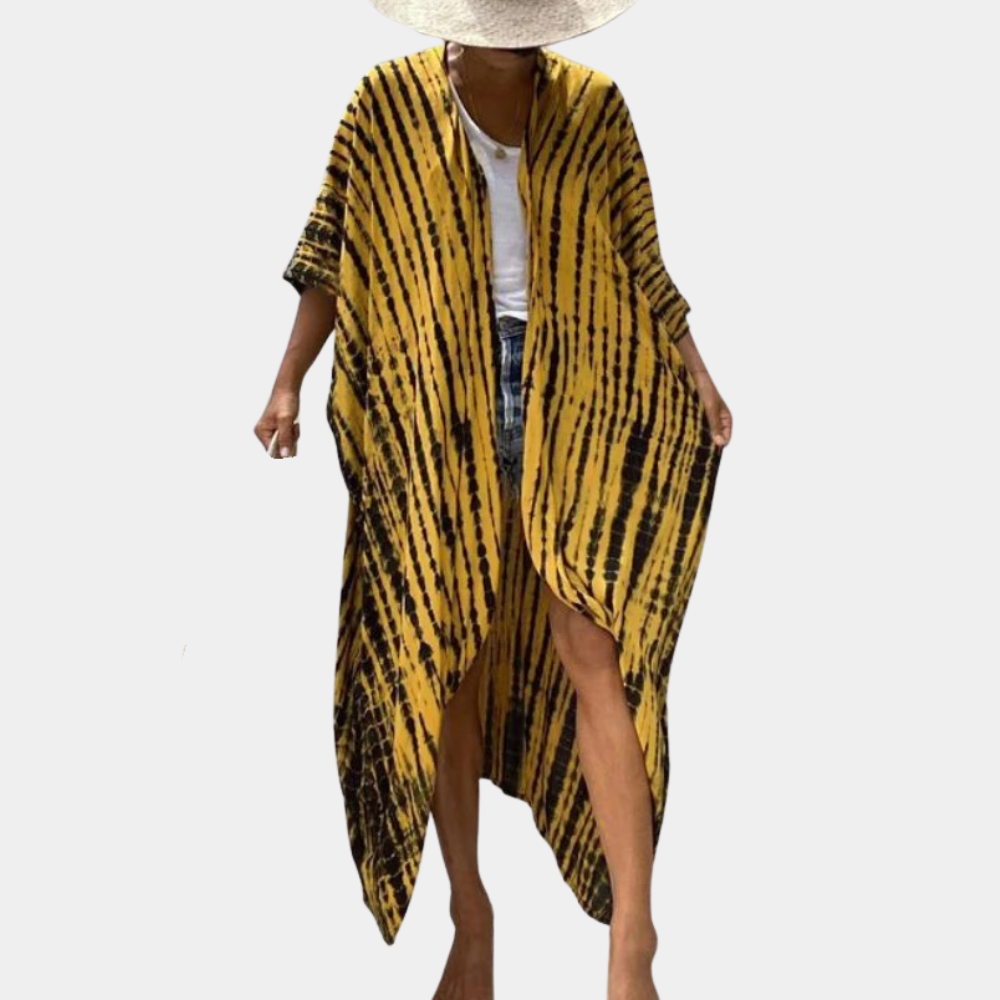 Kimono Lungo con Cintura | Stile Etnico | Boho-Chic e Versatile