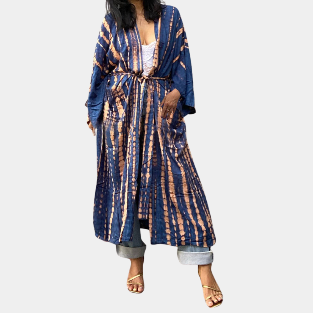 Kimono Lungo con Cintura | Stile Etnico | Boho-Chic e Versatile