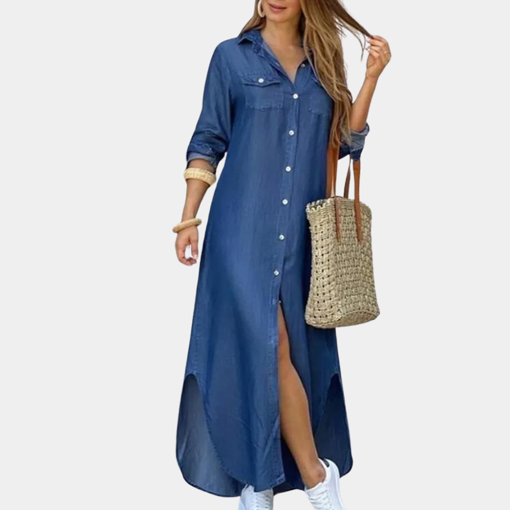 Maxi Dress Chemisier | Stampa Astratta | Casual & Chic