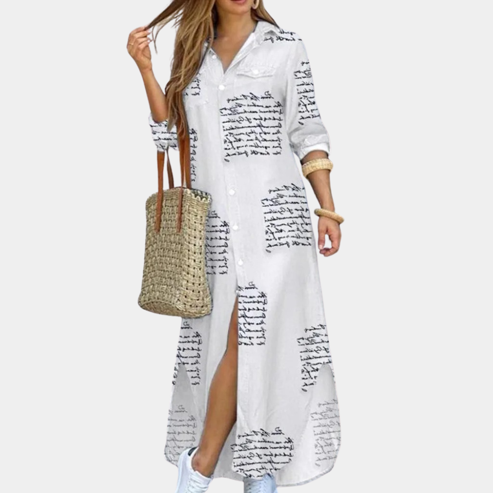 Maxi Dress Chemisier | Stampa Astratta | Casual & Chic