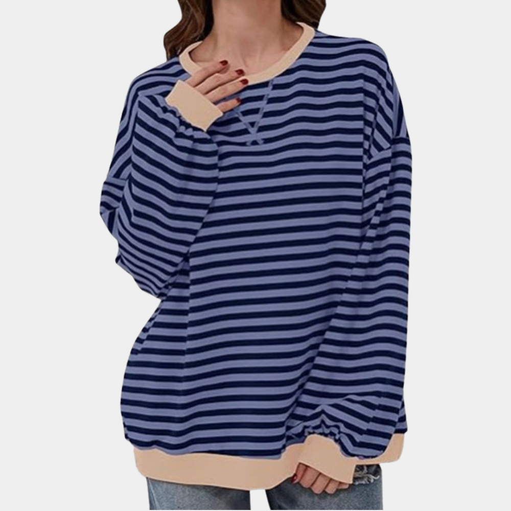 Maglione Oversize a Righe | Misto Cotone | Casual e Confortevole