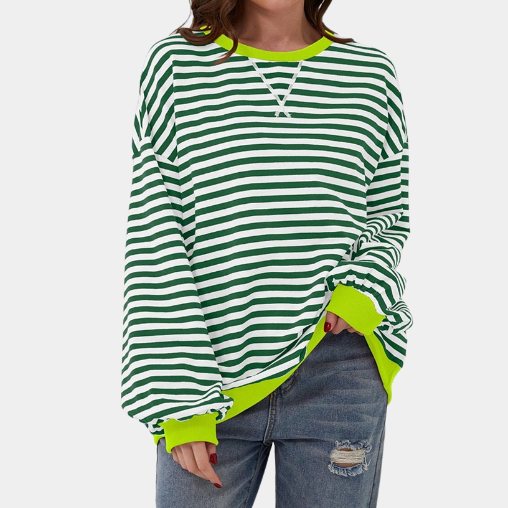 Maglione Oversize a Righe | Misto Cotone | Casual e Confortevole