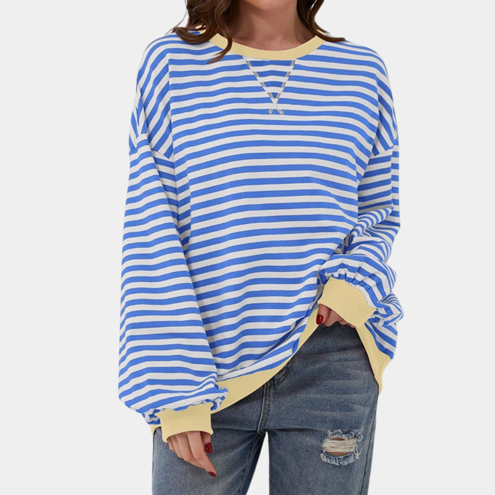 Maglione Oversize a Righe | Misto Cotone | Casual e Confortevole