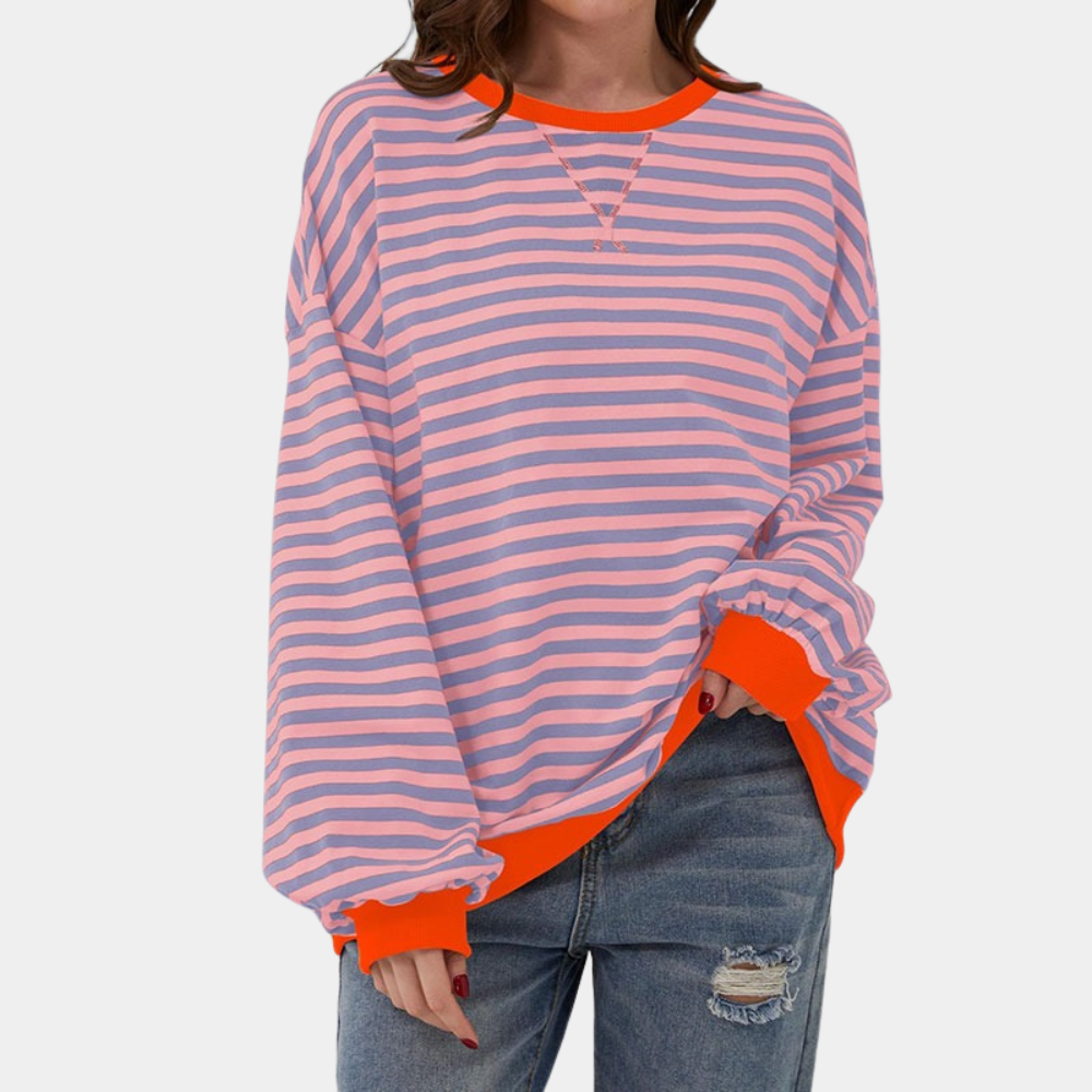 Maglione Oversize a Righe | Misto Cotone | Casual e Confortevole