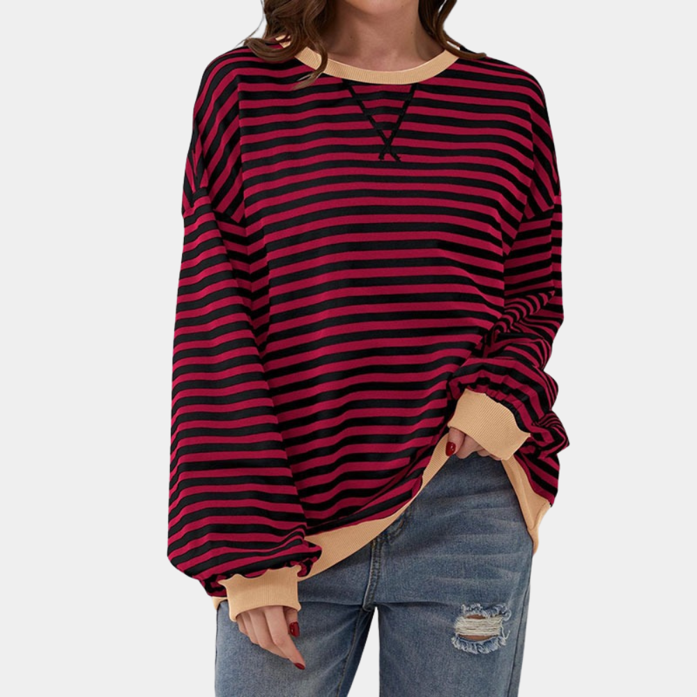 Maglione Oversize a Righe | Misto Cotone | Casual e Confortevole