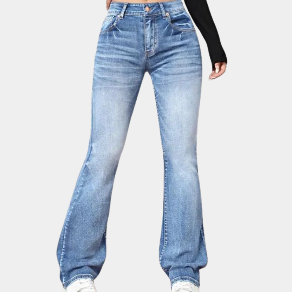 Jeans Flare a Vita Alta | Denim Stretch | Look Retrò Moderno