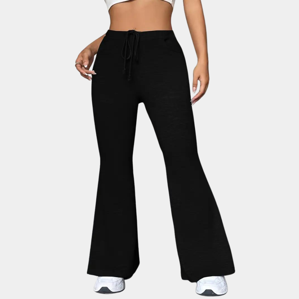 Jogger Flare Donna | Cotone Stretch | Vita Alta con Coulisse