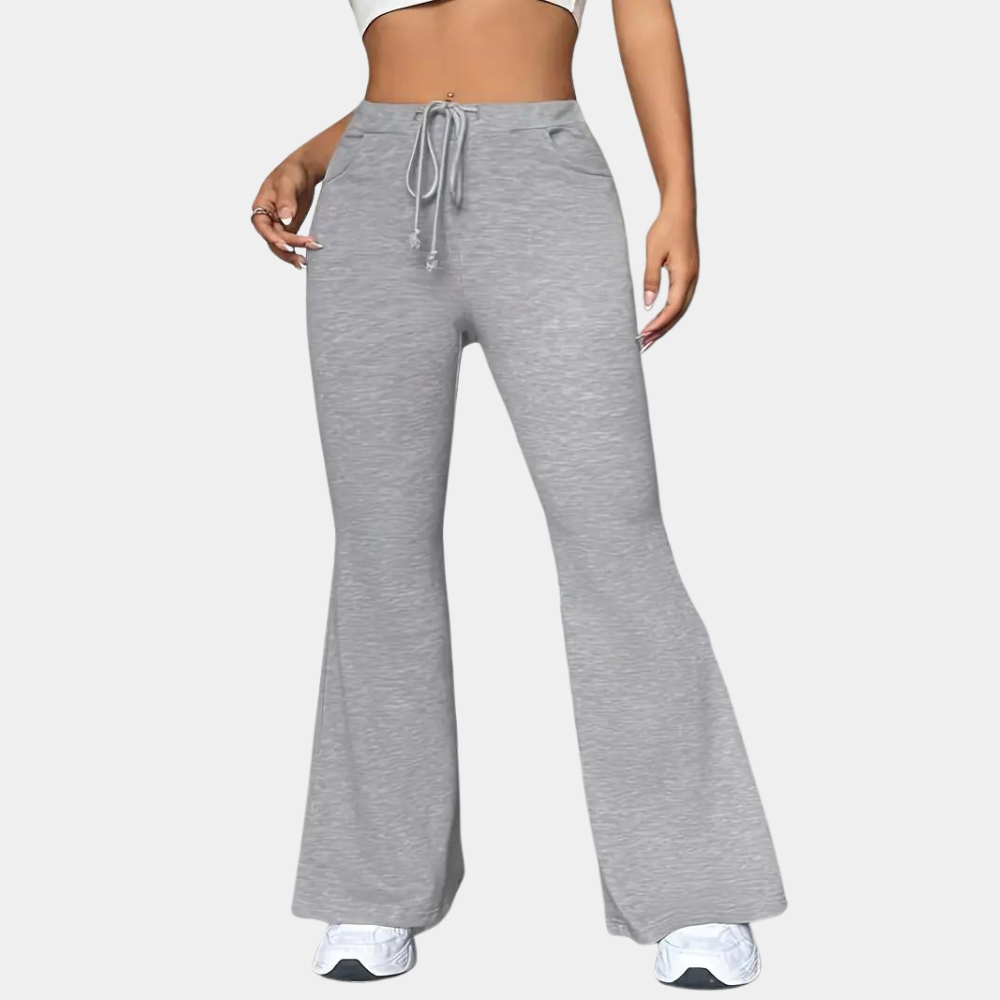 Jogger Flare Donna | Cotone Stretch | Vita Alta con Coulisse