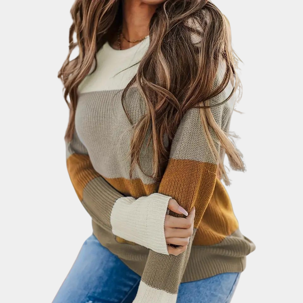 Maglione a Blocchi di Colore | Maniche Lunghe | Caldo e Morbido