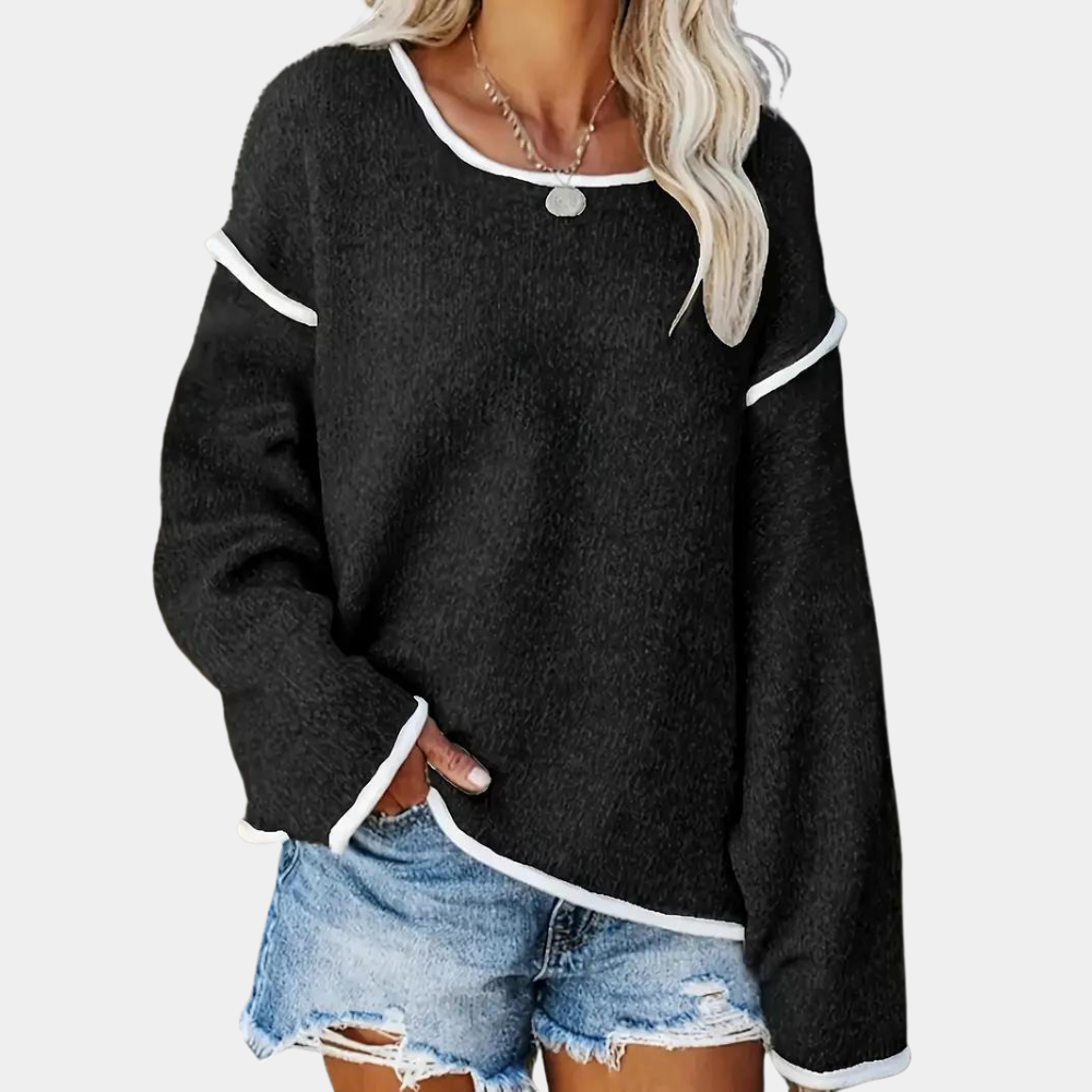 Maglione Oversize | Bordi a Contrasto | Comodo e Versatile