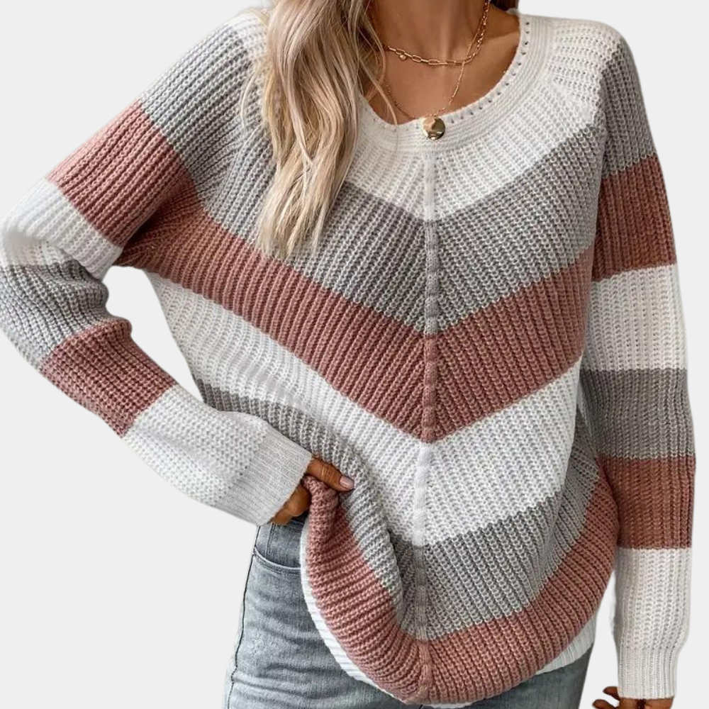 Maglione a Righe | Motivo Chevron | Morbido e Versatile