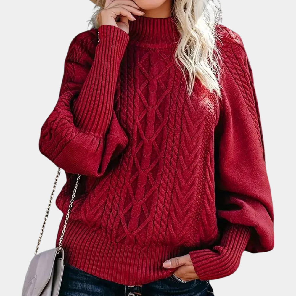 Maglione a Treccia | Collo Alto | Elegante e Morbido