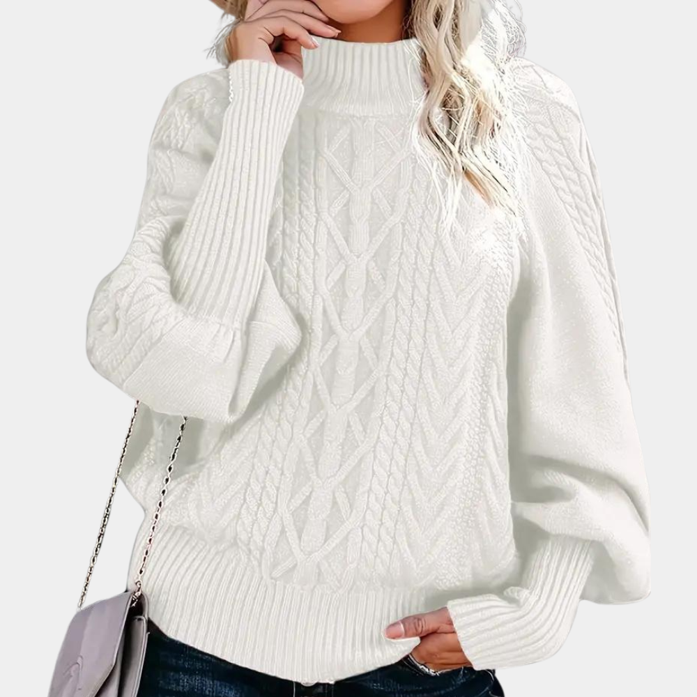 Maglione a Treccia | Collo Alto | Elegante e Morbido