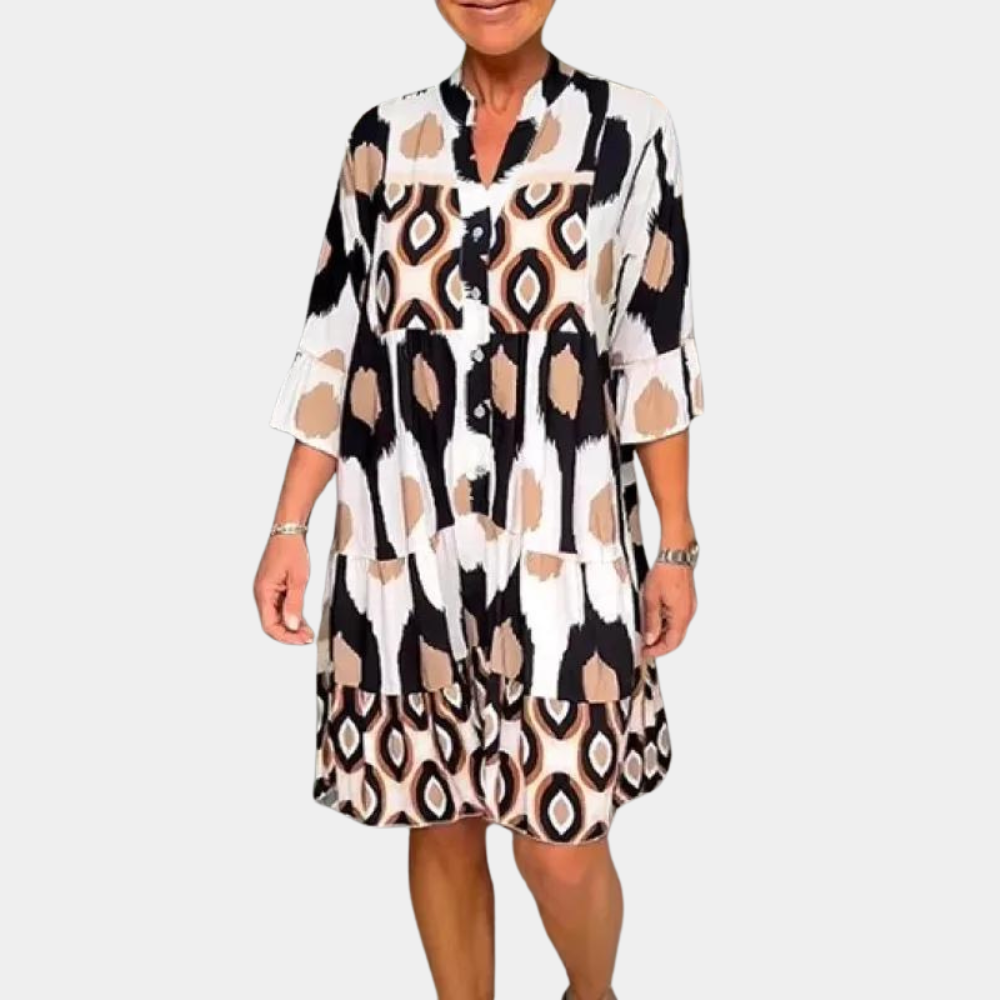 Abito Tunica con Stampa | Maniche 3/4 | Elegante e Versatile