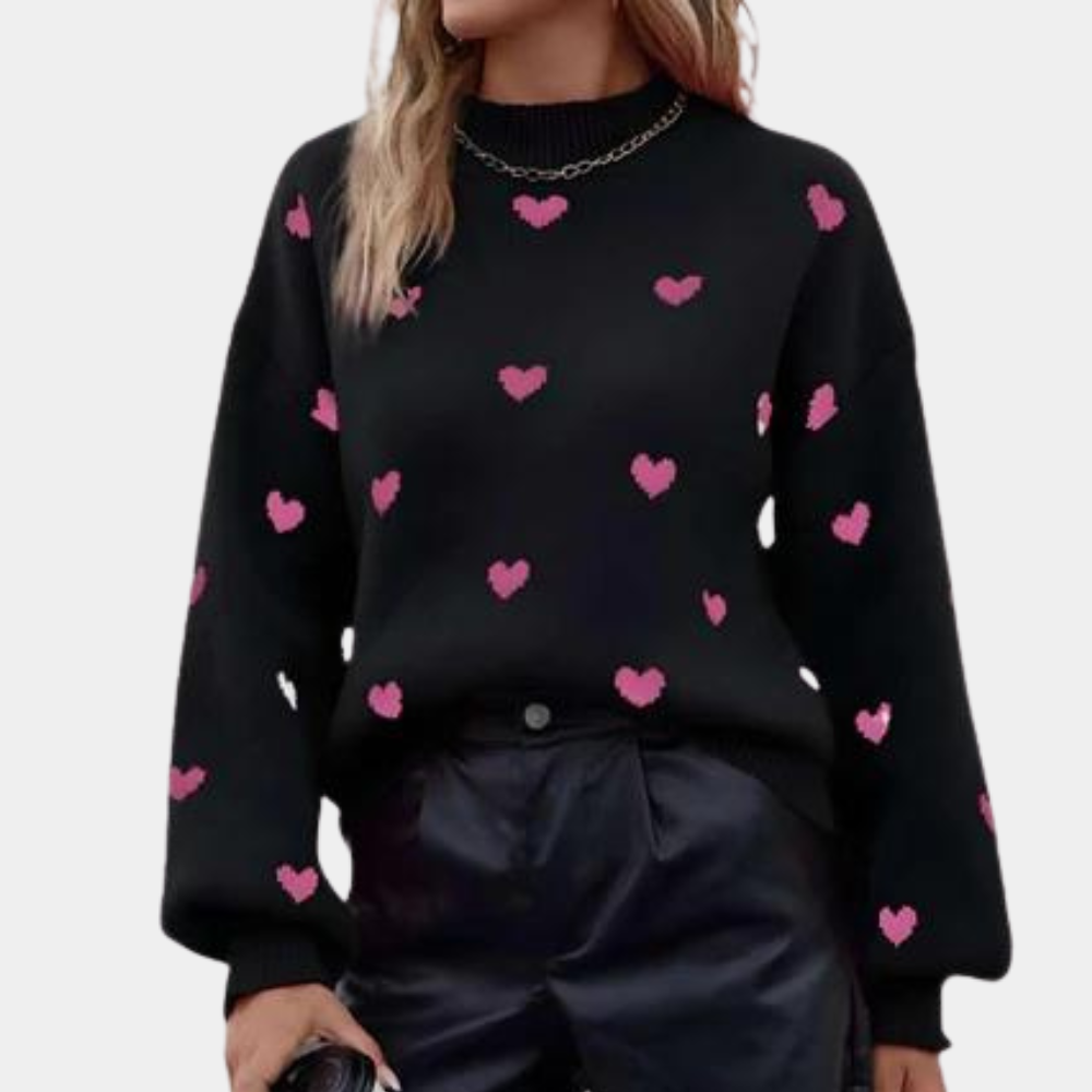 Maglione con Cuori | Morbido e Caldo | Stile Romantico