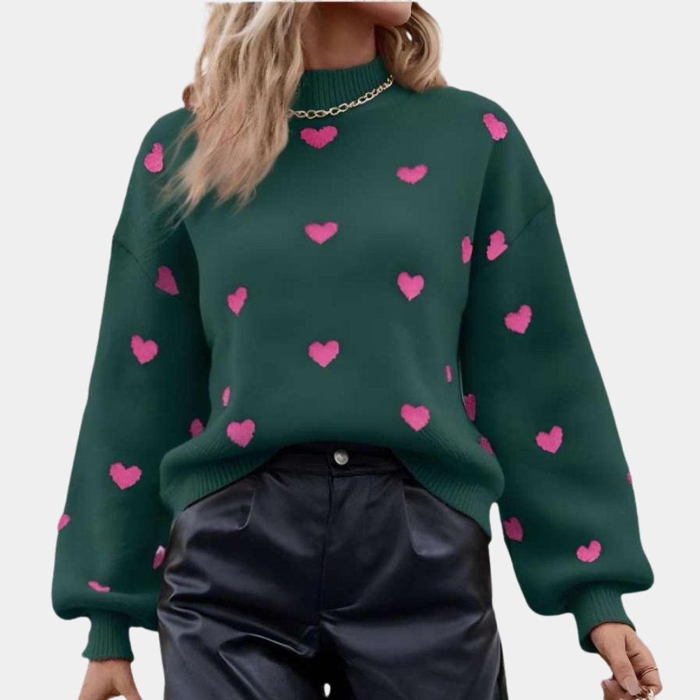 Maglione con Cuori | Morbido e Caldo | Stile Romantico