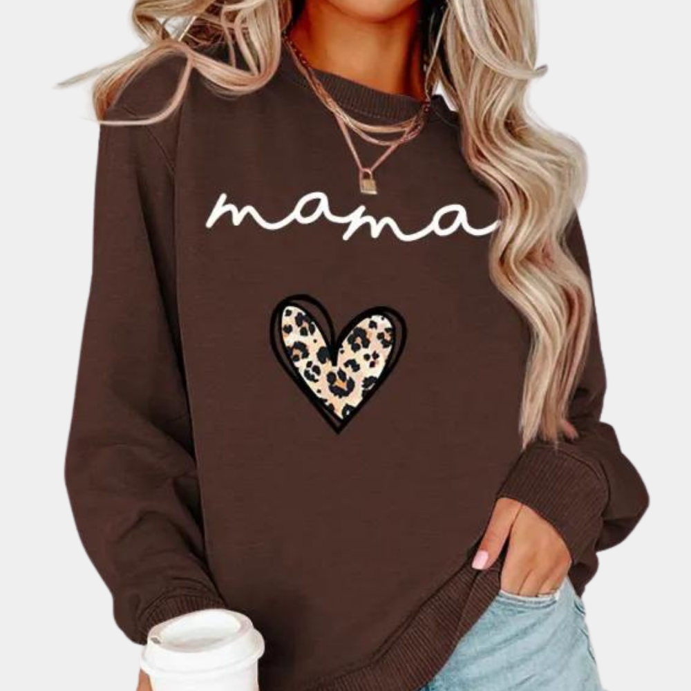 Felpa "Mama" | Cuore Leopardato | Morbida e Comoda