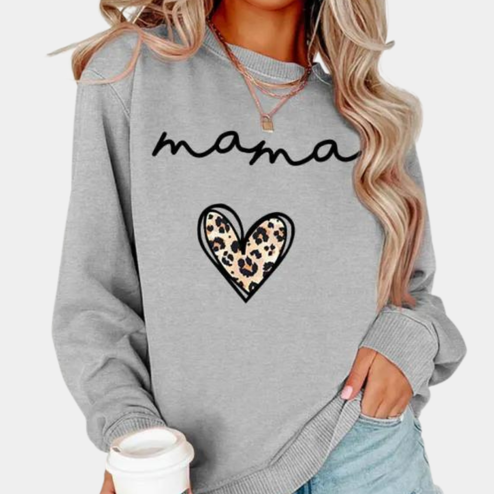 Felpa "Mama" | Cuore Leopardato | Morbida e Comoda