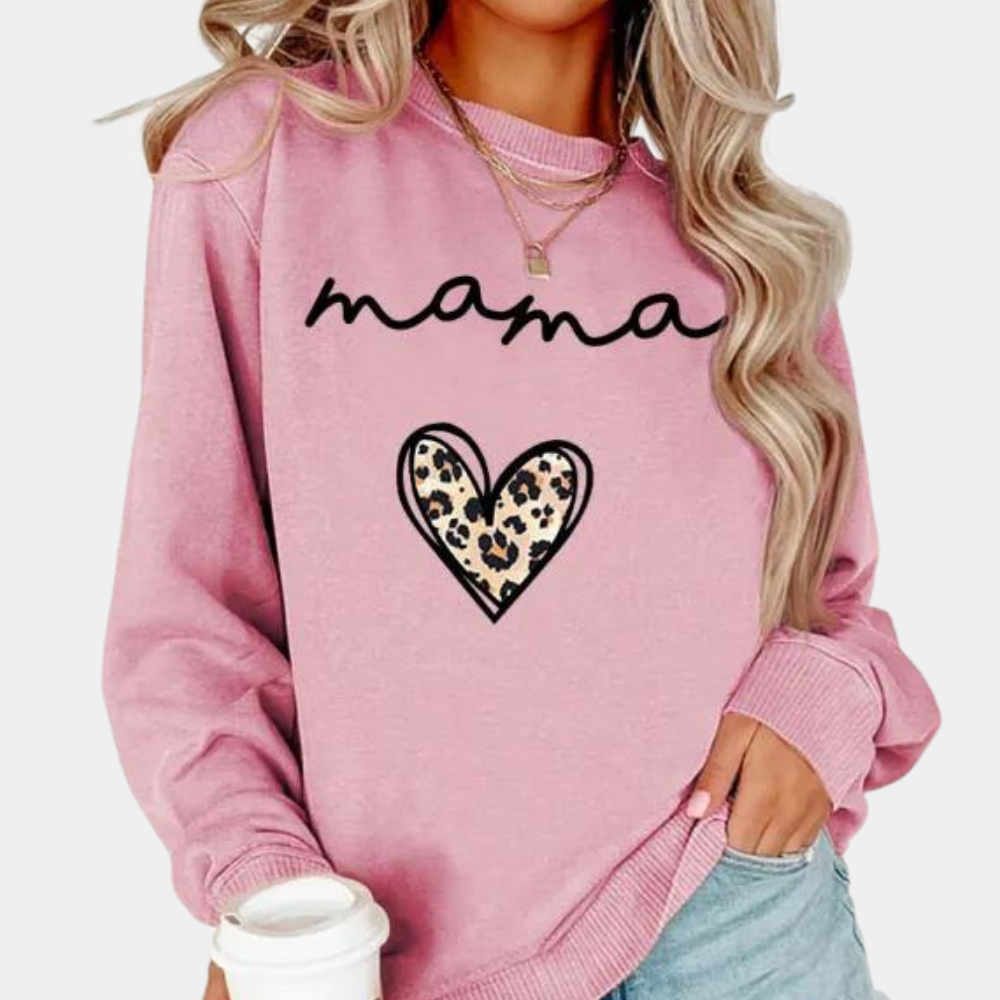 Felpa "Mama" | Cuore Leopardato | Morbida e Comoda