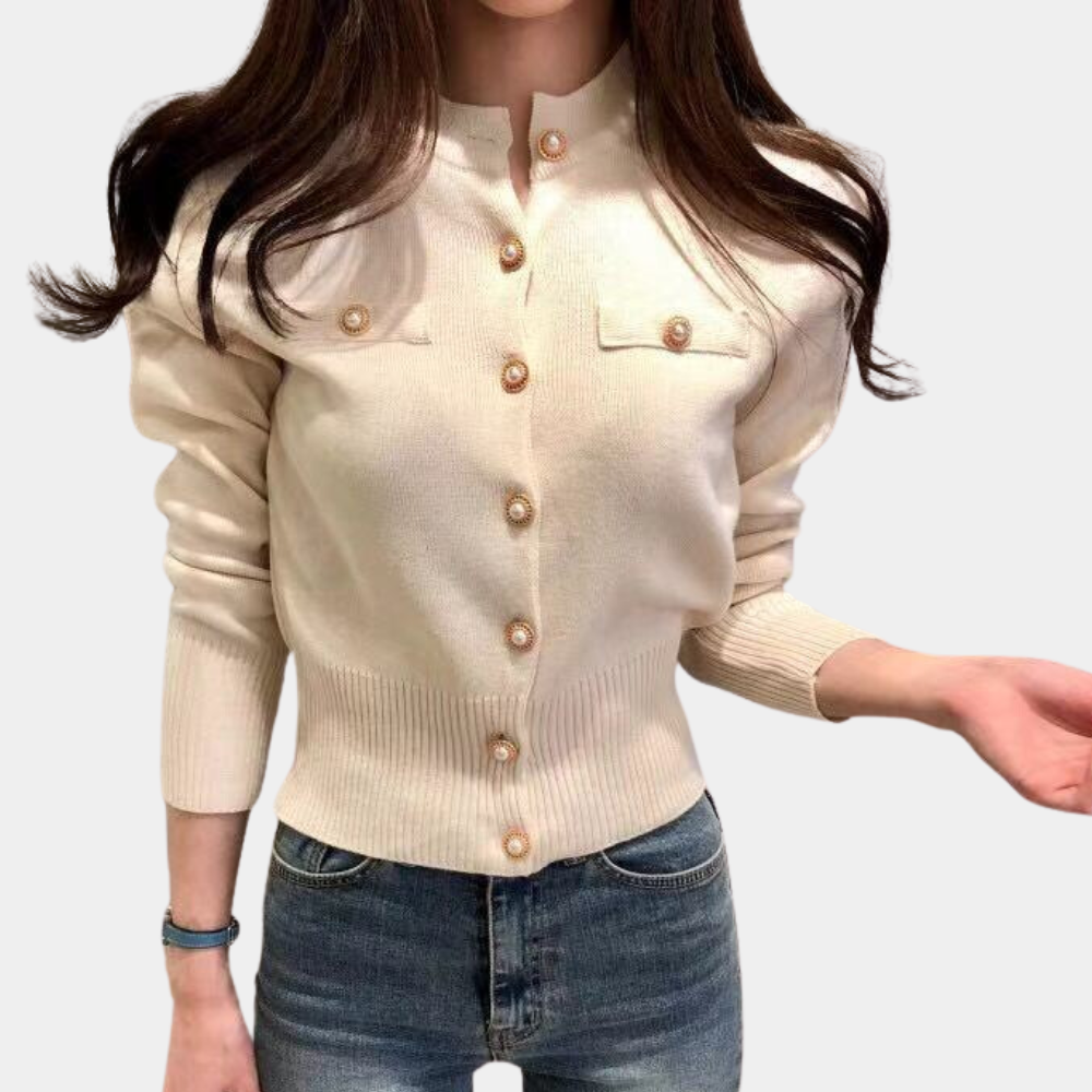 Cardigan Elegante | Bottoni Dorati | Stile Raffinato