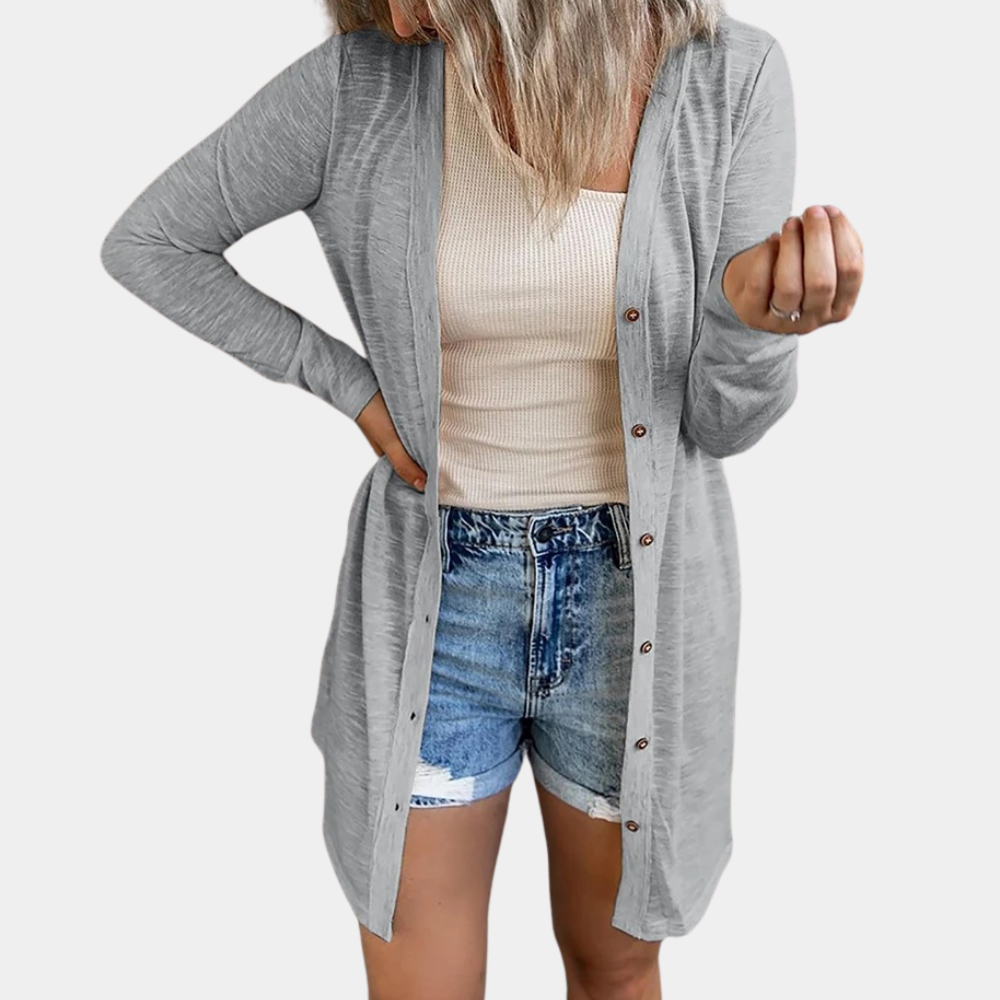 Cardigan Lungo | Bottoni Eleganti | Leggero e Versatile