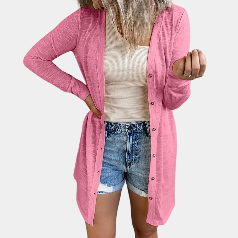 Cardigan Lungo | Bottoni Eleganti | Leggero e Versatile