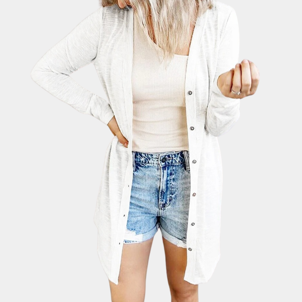 Cardigan Lungo | Bottoni Eleganti | Leggero e Versatile