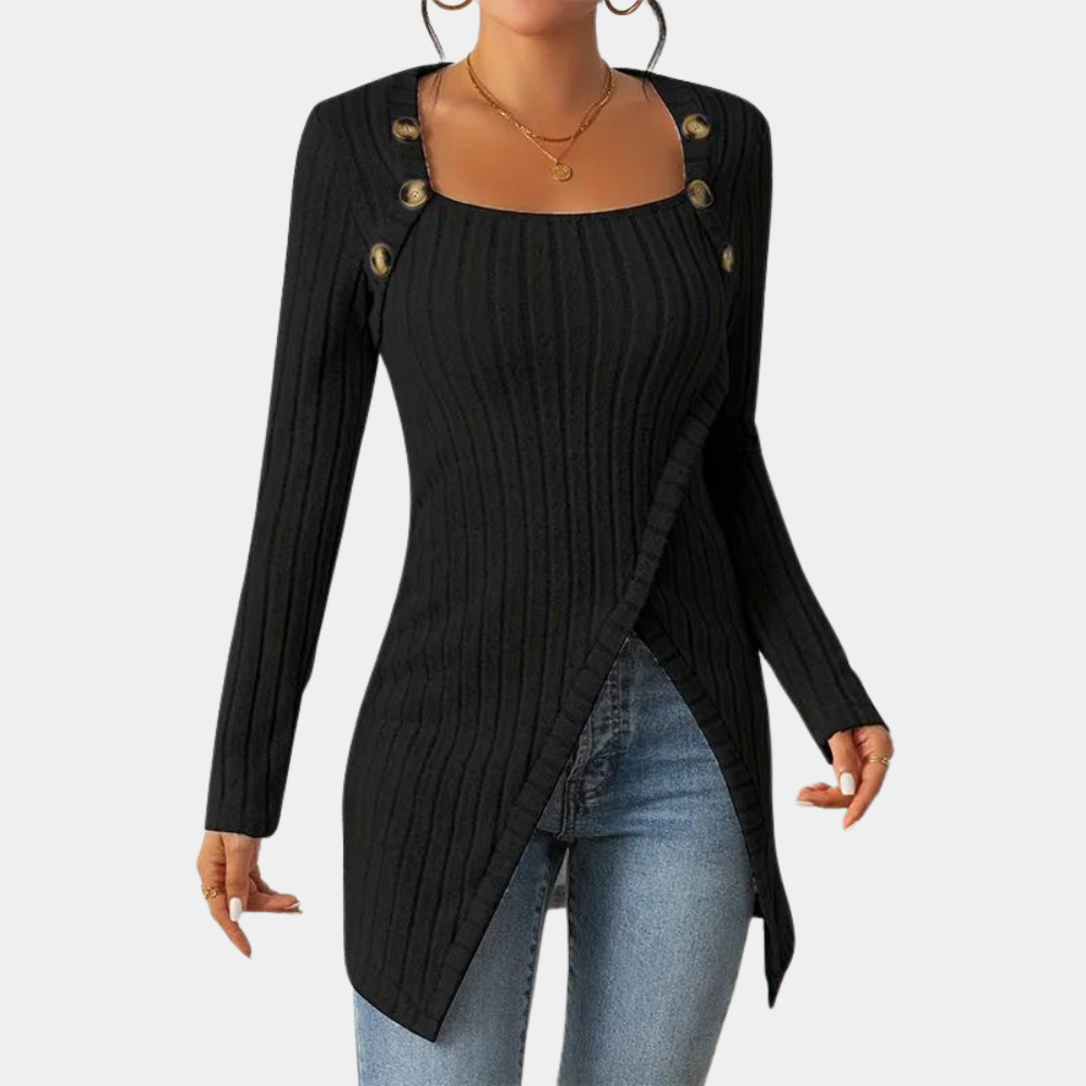Maglione Lungo Donna | Scollo Squadrato | Eleganza e Comfort