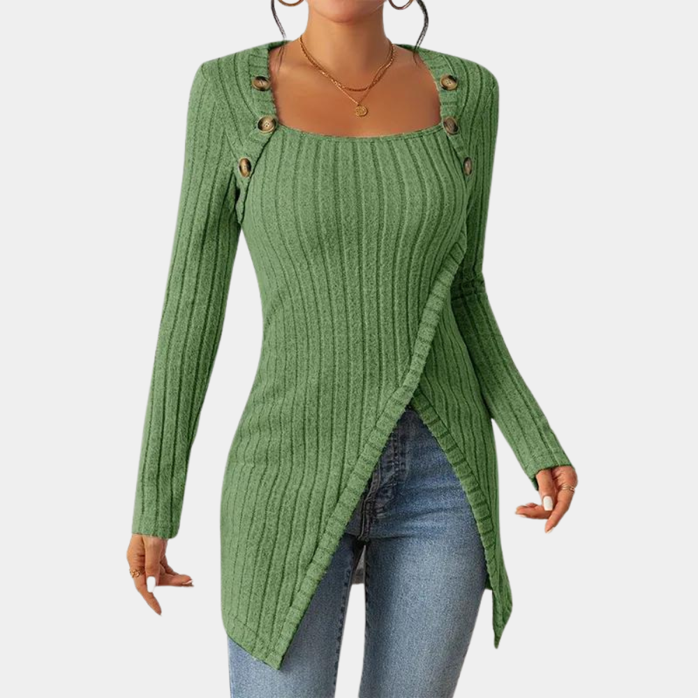 Maglione Lungo Donna | Scollo Squadrato | Eleganza e Comfort