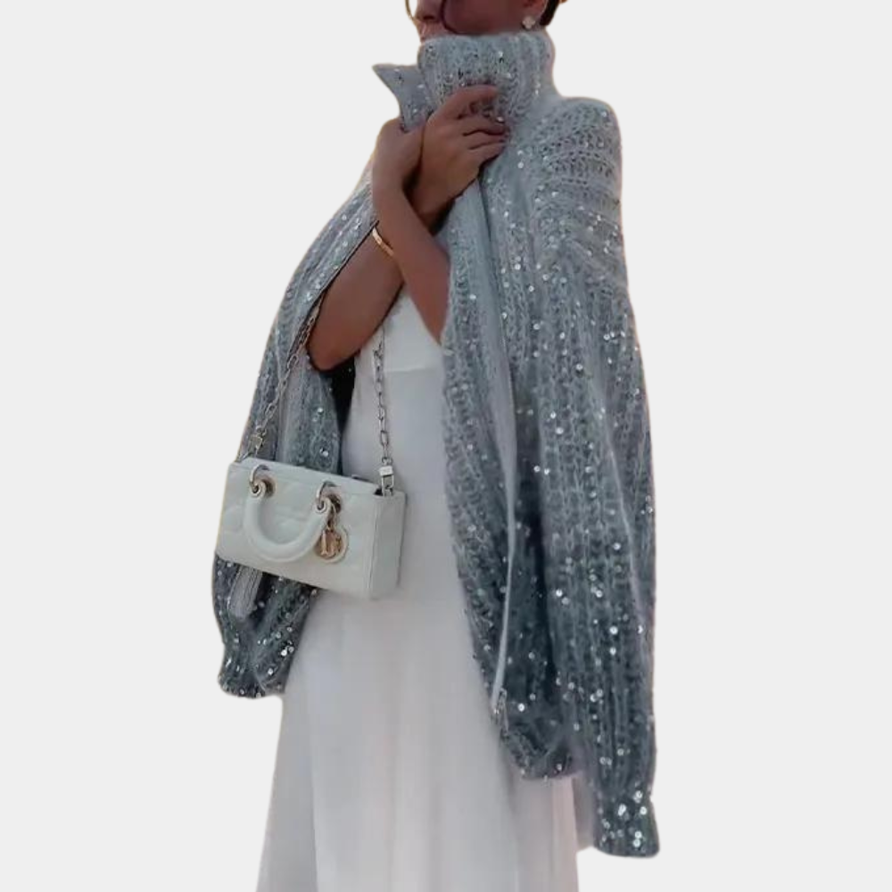Maglione Oversize | Collo Alto | Effetto Brillante