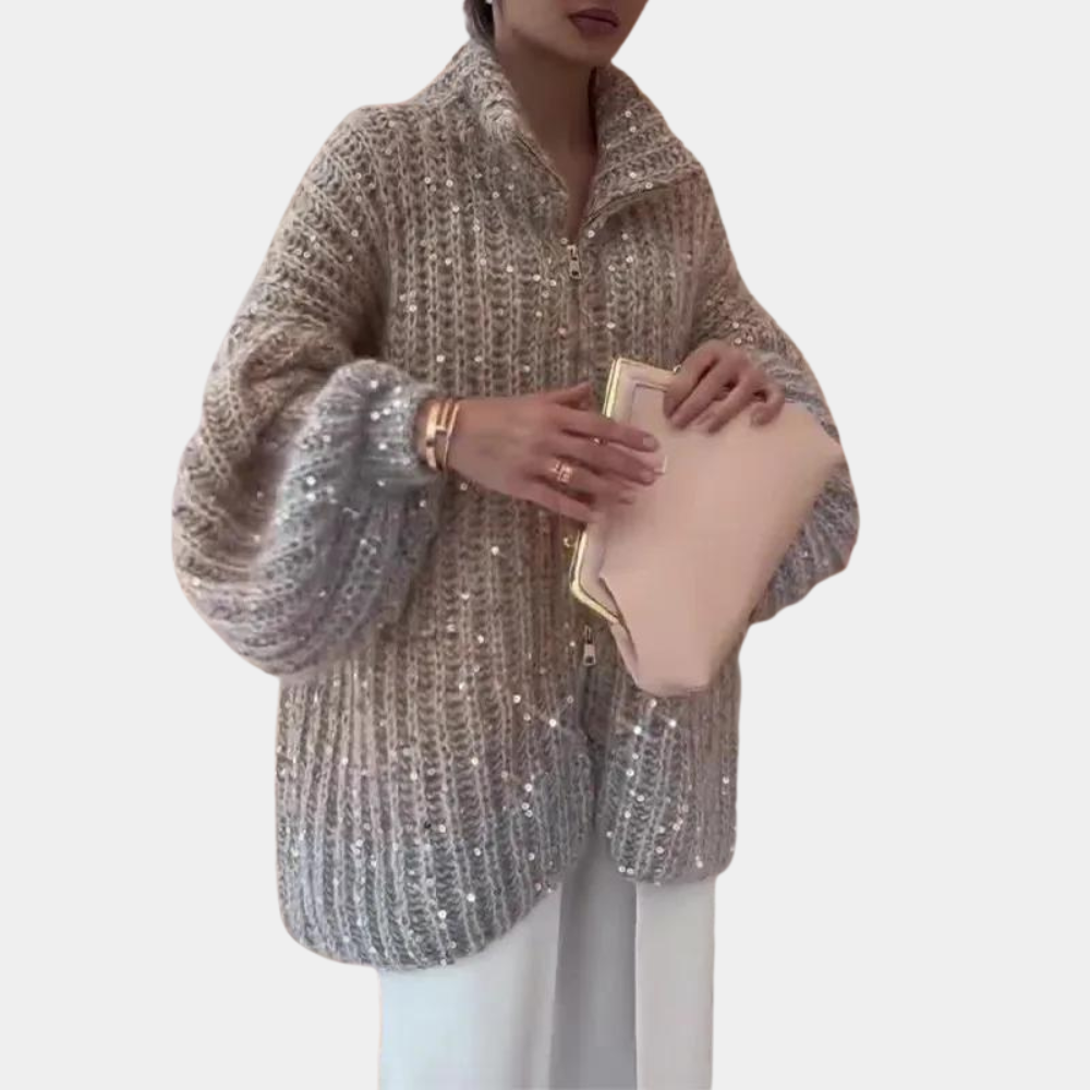 Maglione Oversize | Collo Alto | Effetto Brillante