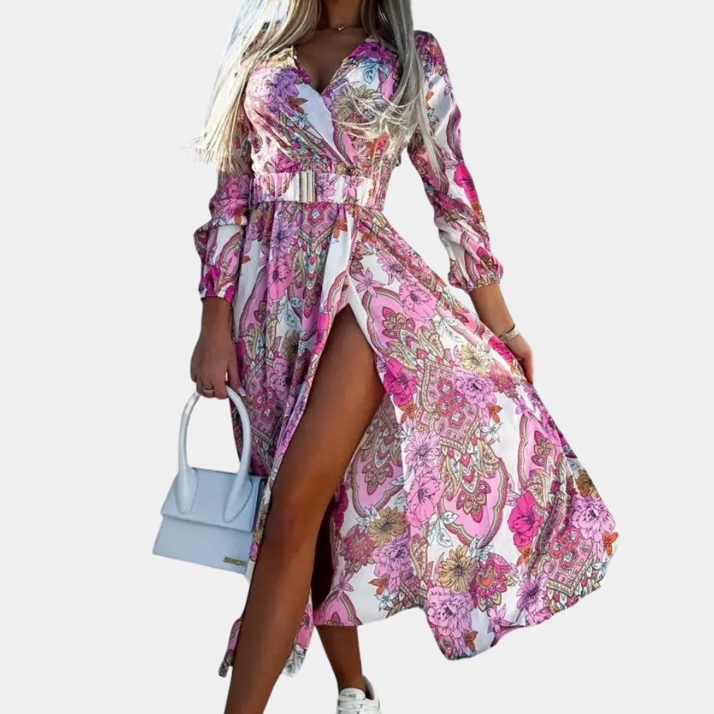 Abito Lungo Boho | Maniche Lunghe | Elegante e Flowy