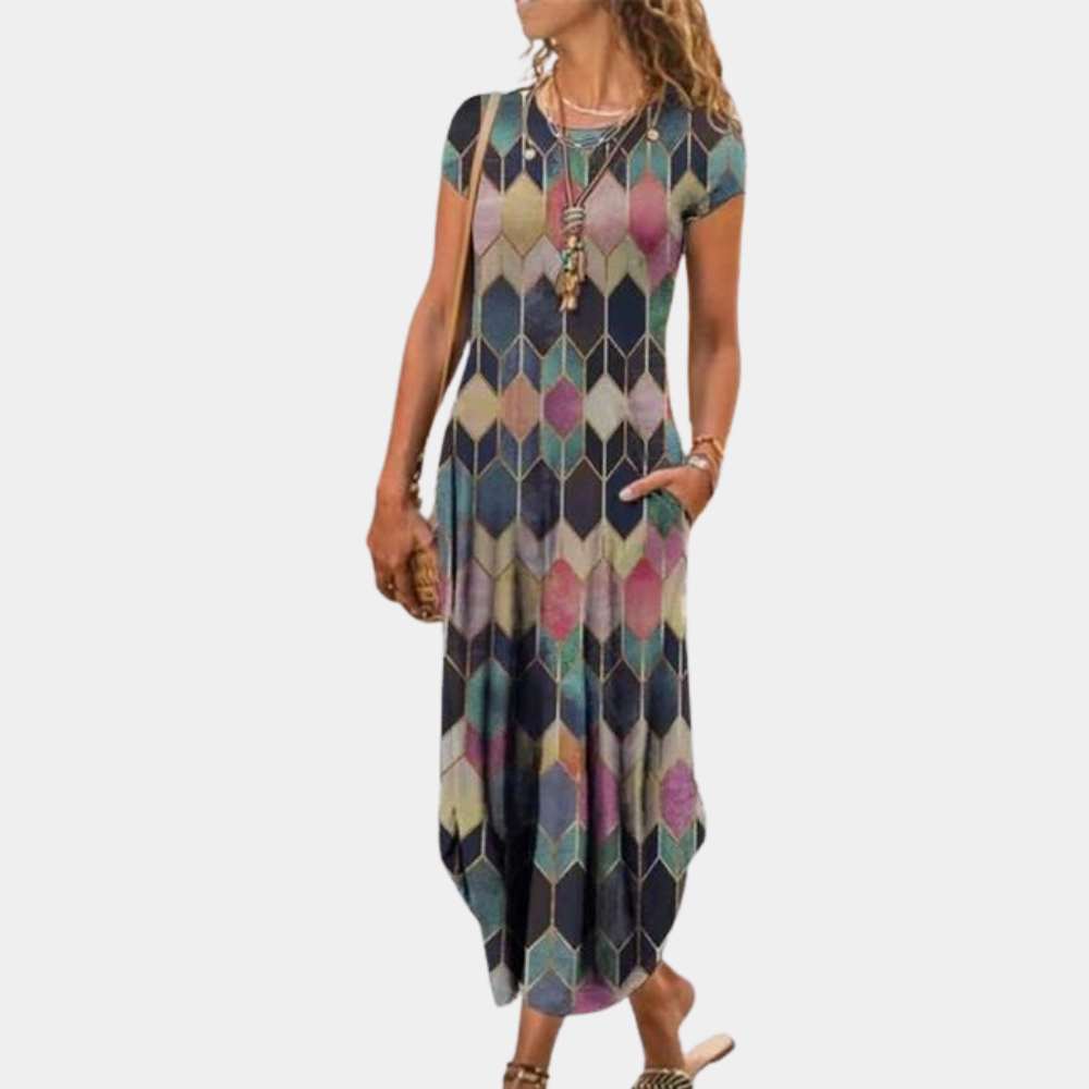 Maxi Abito Asimmetrico | Boho Chic | Comodo e Colorato